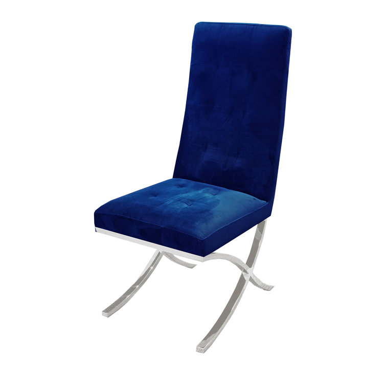 Everly Quinn Velvet Upholstered Side Chair Wayfair